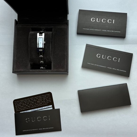 Gucci Diamond Watch Women Rectangular Stainless Steel Quartz Timepieces 3900L - Picture 13 of 14